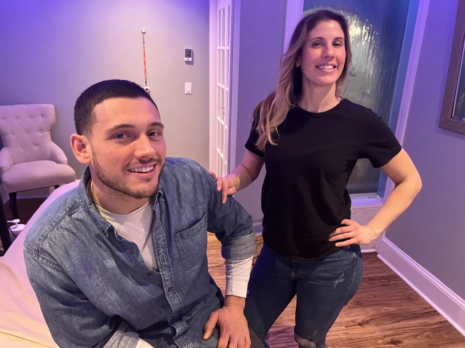 Dr. Dillon Kenul and Danielle Ormsby at O Light Body Bar